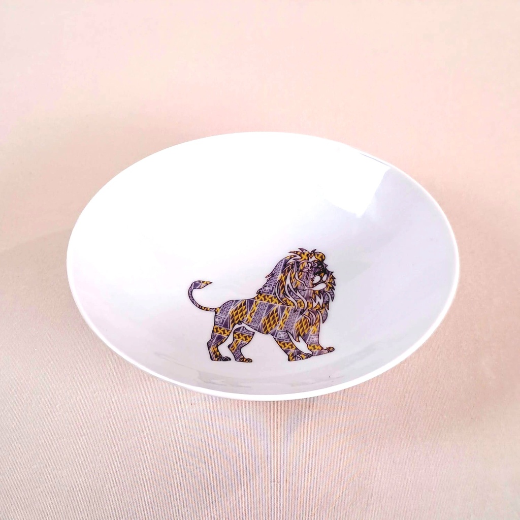 Assiette creuse/bowl Ronde : Camerounais 1 profil Lion