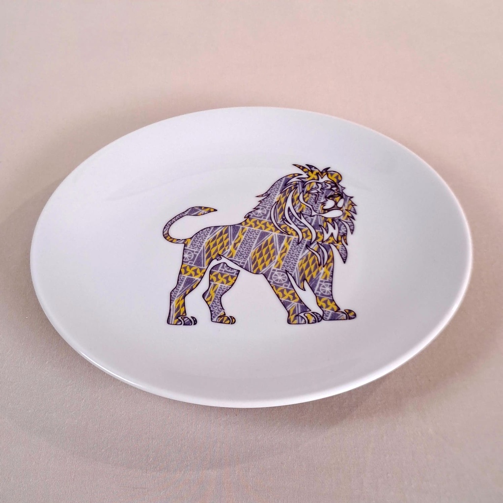 Grande assiette Ronde : Camerounais 1 profil Lion