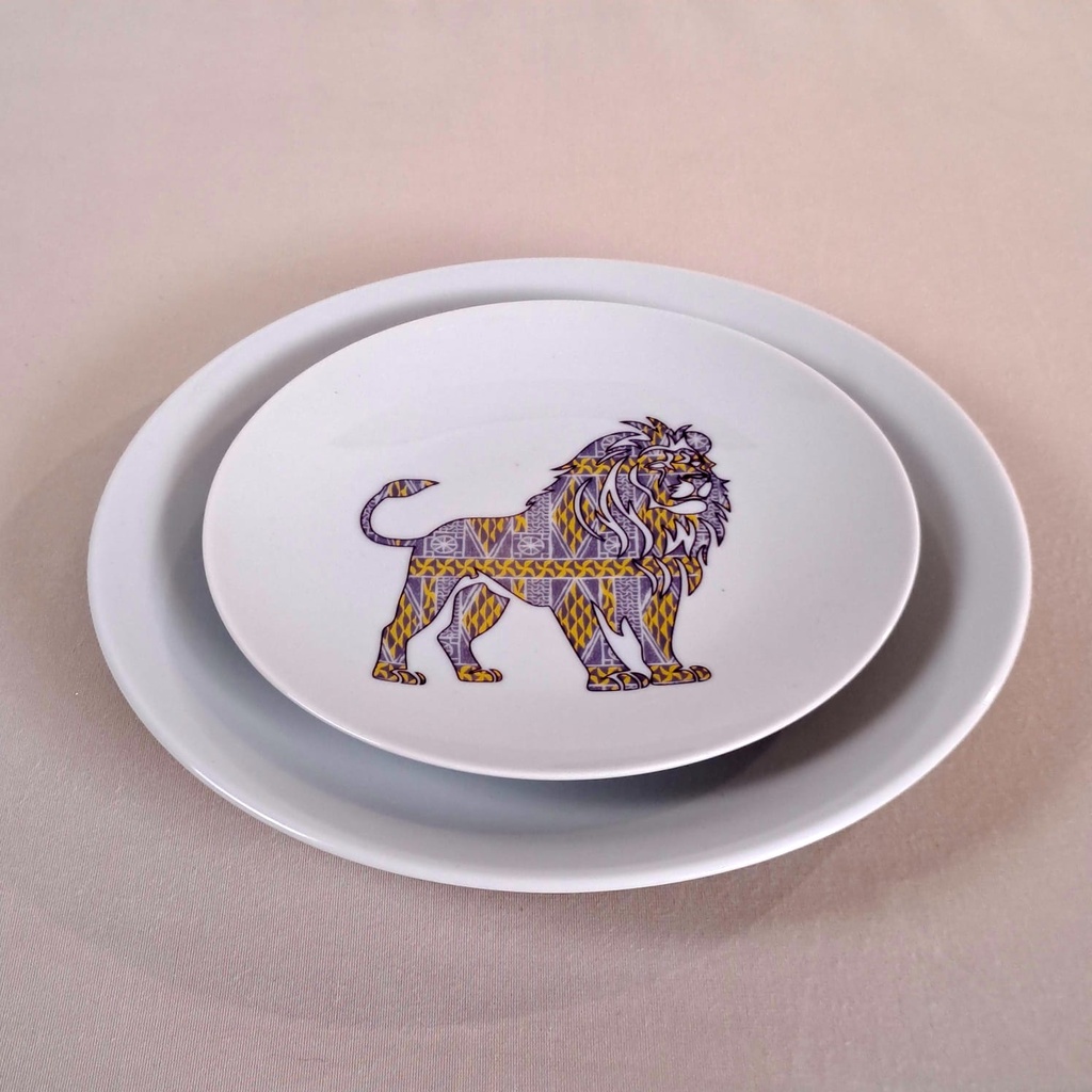 Grande assiette Ronde : Camerounais 1 profil Lion