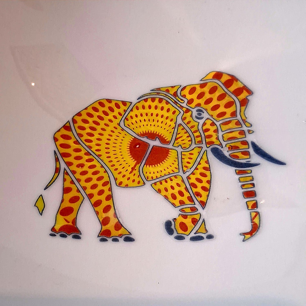 Grande assiette Ronde : Wax Gamaphone profil Elephant