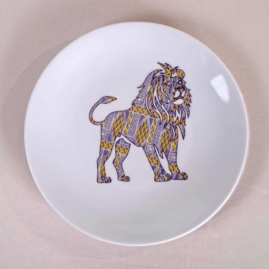 Grande assiette Ronde : Camerounais 1 profil Lion