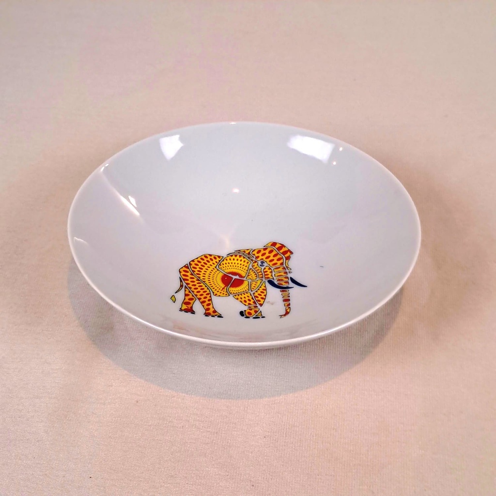 Assiette creuse/bowl Ronde : Wax Gamaphone profil Elephant