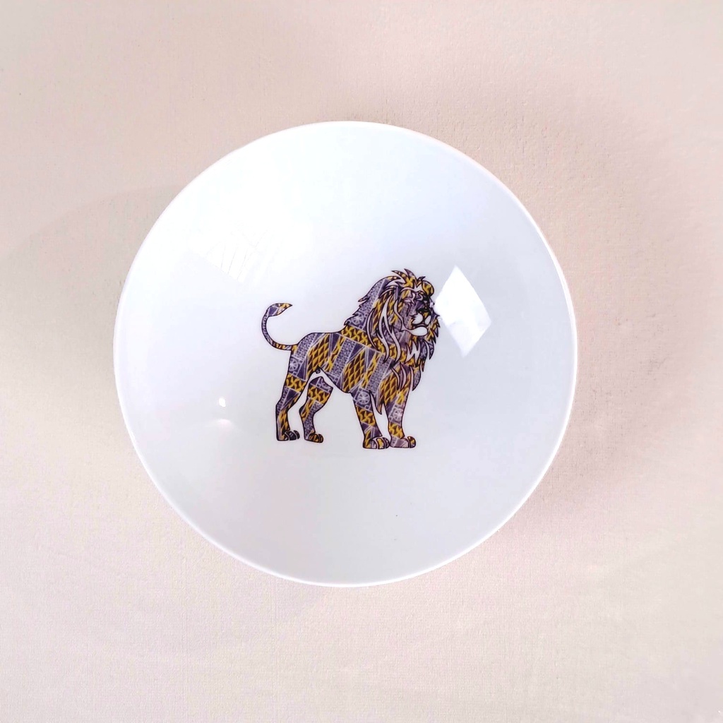 Assiette creuse/bowl Ronde : Camerounais 1 profil Lion