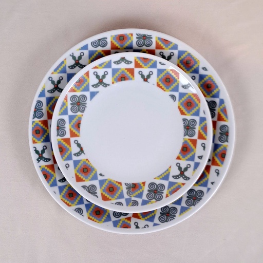 [PA-RO-AA1-AN-001] Petite assiette Ronde : Adinkra Akofena Dwennimmen 1 profil Anneau
