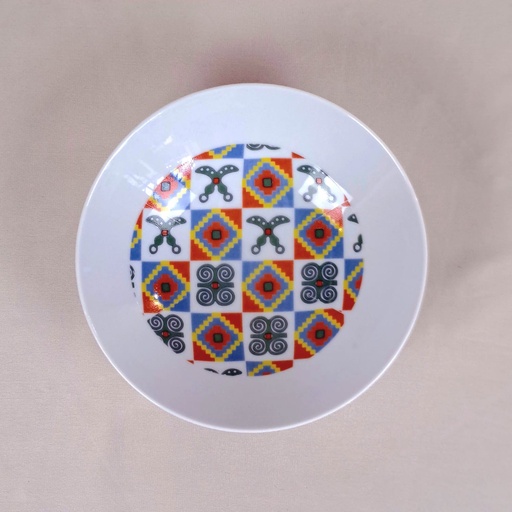 [AC-RO-AA1-AN-001] Assiette creuse/bowl Ronde : Adinkra Akofena Dwennimmen 1 profil Anneau