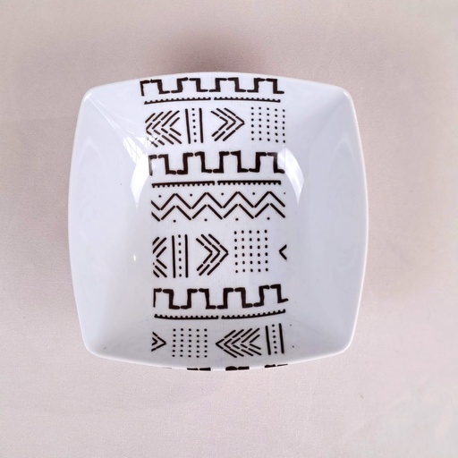 [AC-CA-NI2-RU-001] Assiette creuse/bowl Carrée : Kente du Ghana et Togo 1 profil Ruban