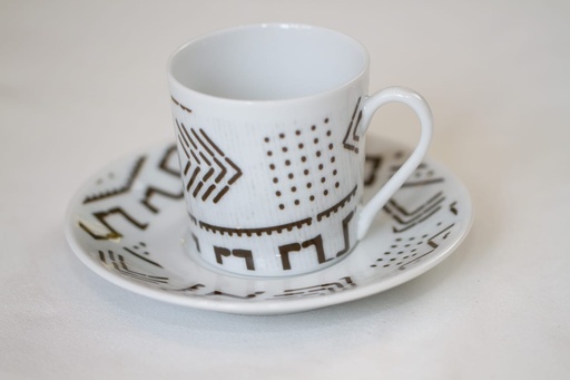 [TA-##-NI2-AN-001] Tasse & Soucoupe   : Kente du Ghana et Togo 1 profil Anneau