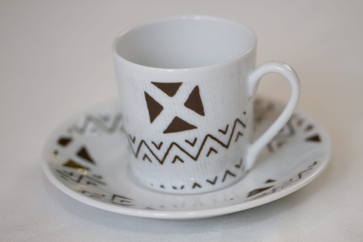 [TA-##-KE2-AN-001] Tasse & Soucoupe   : Kente du Ghana et Togo 2 profil Anneau